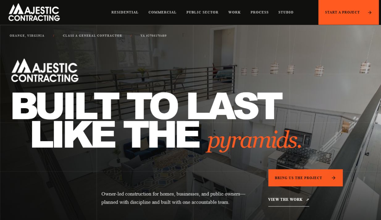 Majestic Contracting selected website detail