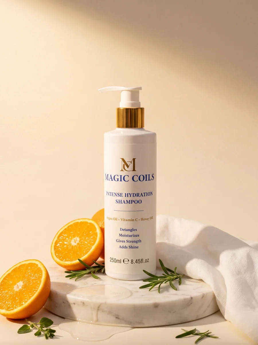 Magic Coils intense hydration shampoo product placement